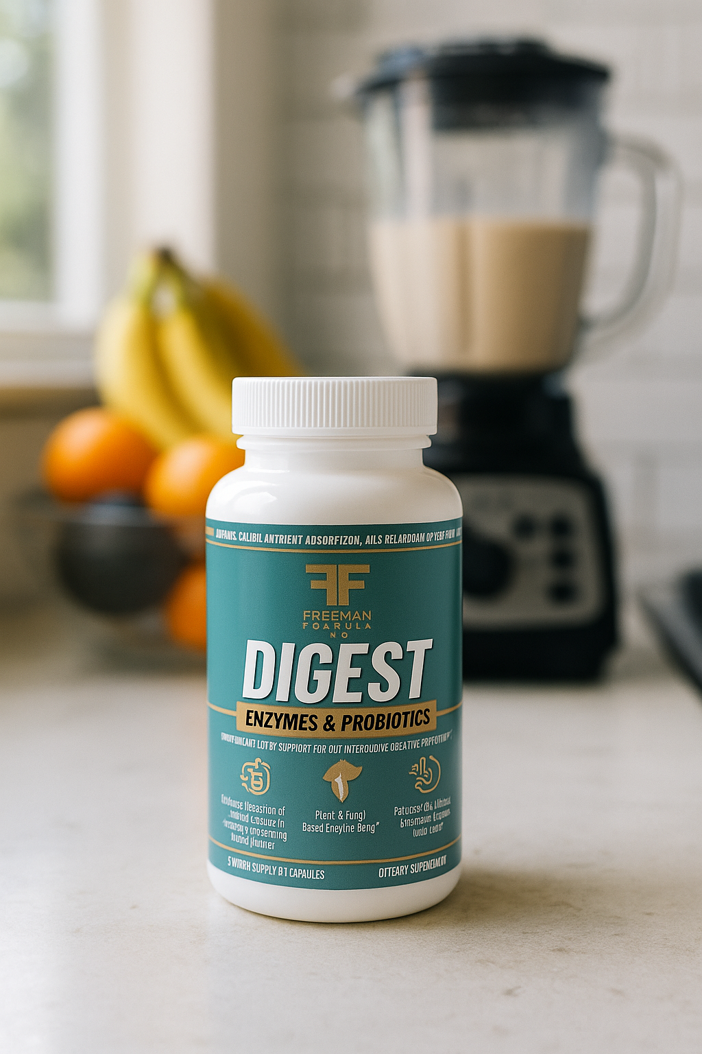 DIGEST by Freeman Formula photographed in flat lay style to highlight gut support, digestion, and beauty-from-within benefits.