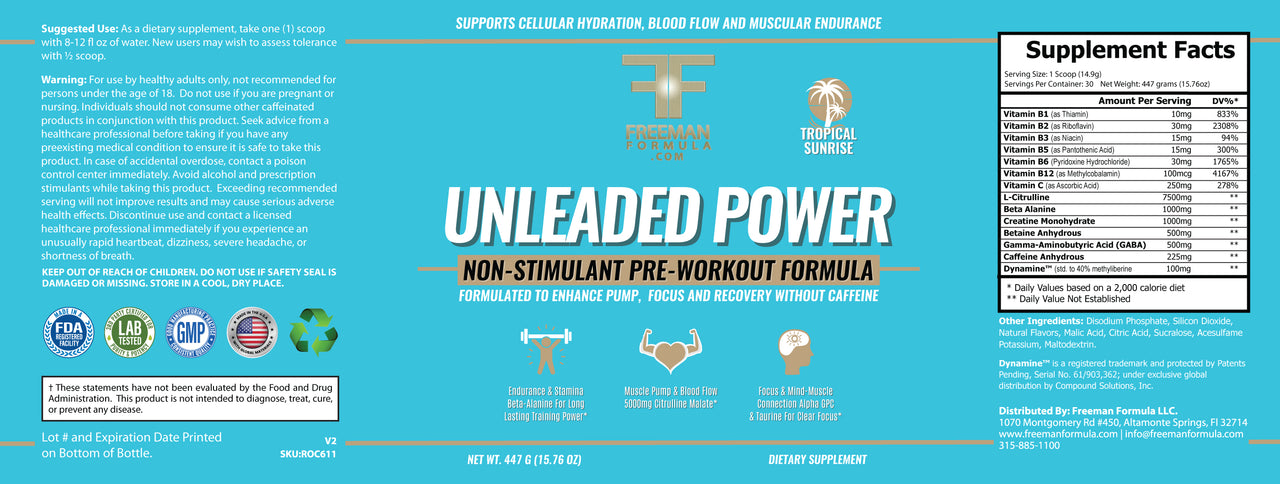 Leaded and UN.Leaded Power | Cellular Hydration. Muscle Pump Support.