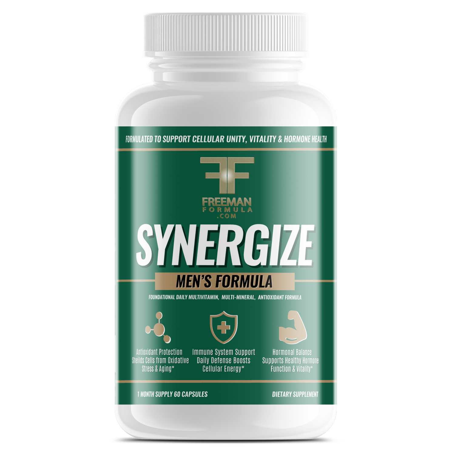 Multivitamin mineral Synergize men's bottle
